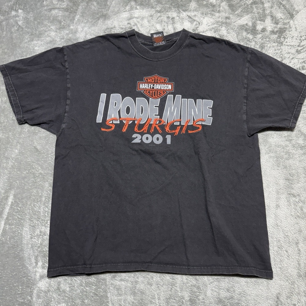 Vintage Harley Davidson Shirt Mens XL Black Hills Sturgis 2001 Rapid City Tee